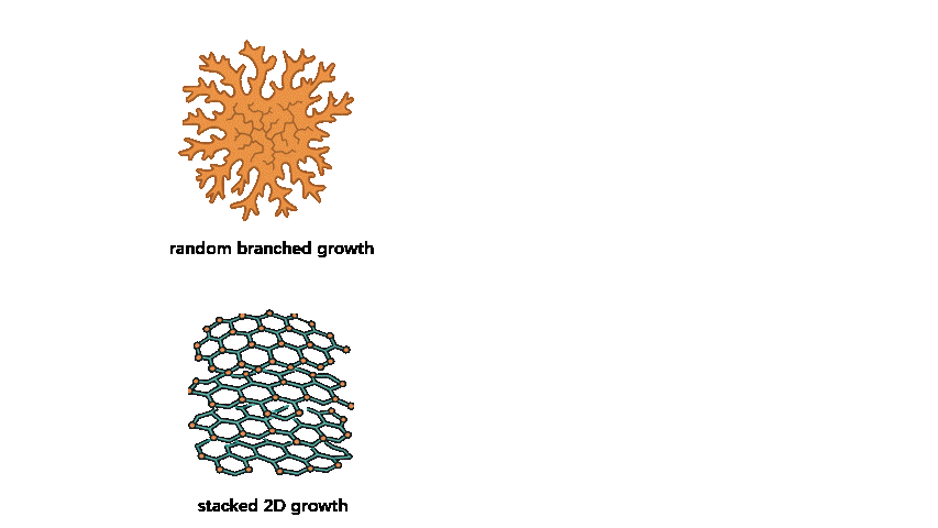 Animation representing random branching and interlayer stacking